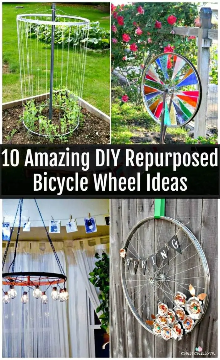 10 increíbles ideas de ruedas de bicicleta reutilizadas de bricolaje