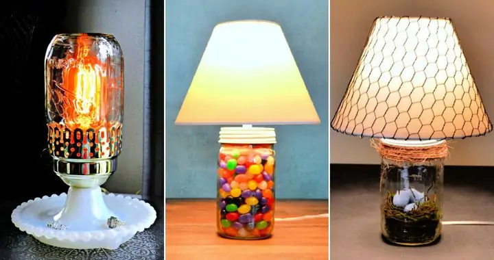 10 ideas de lámpara de tarro de masón de bricolaje