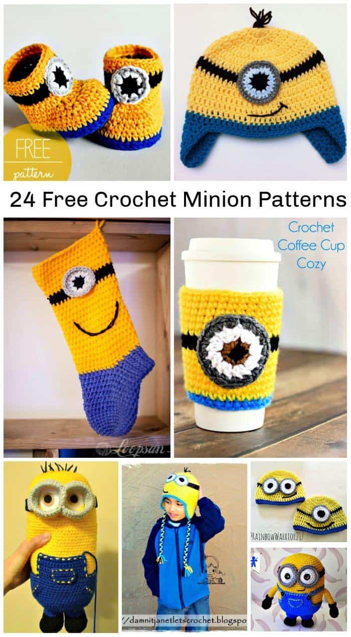 24 Free Crochet Minion Patterns, minion amigurumi y minion pattern imprimible