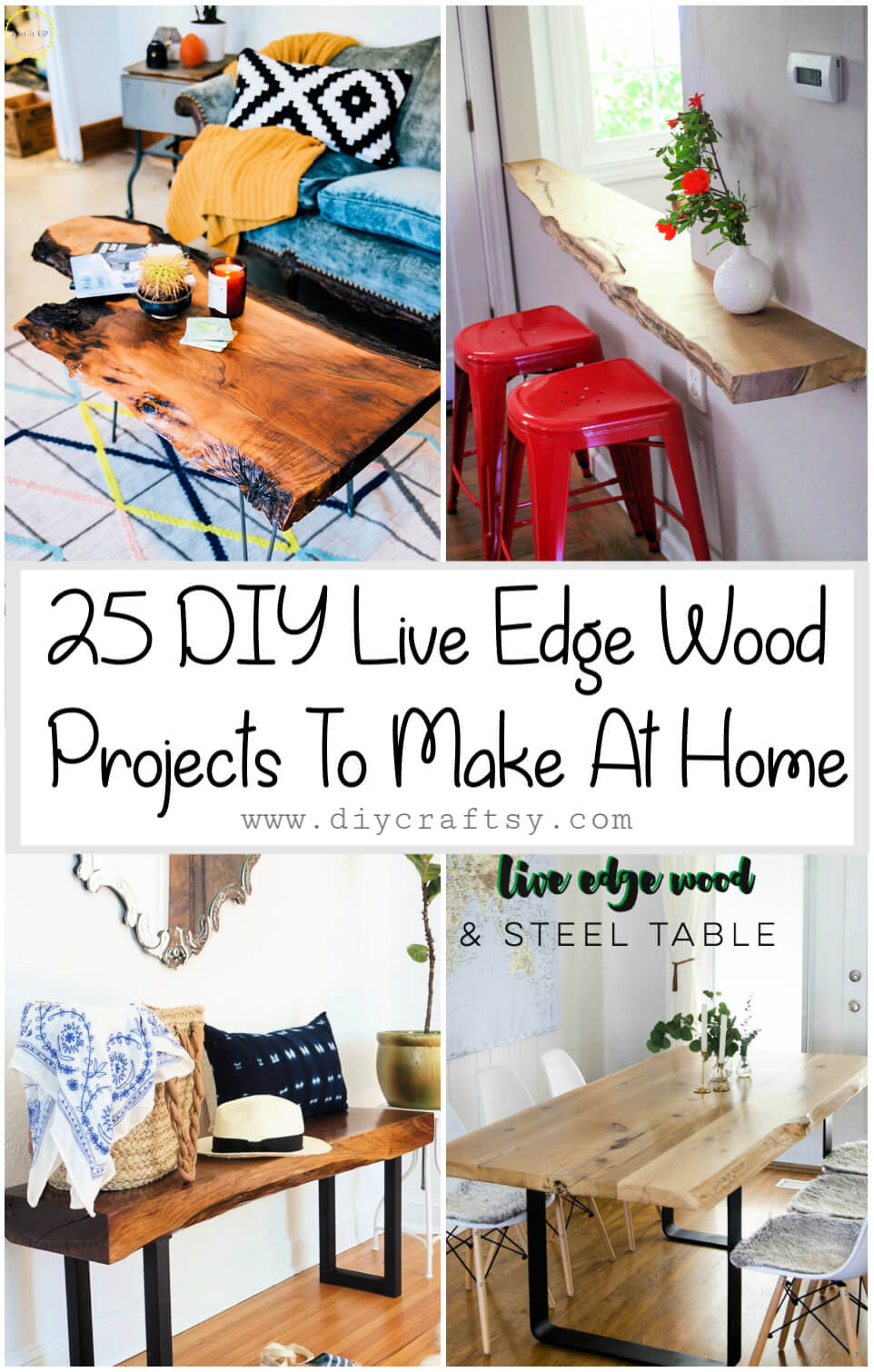 25 proyectos de bricolaje de madera con bordes vivos para hacer en casa