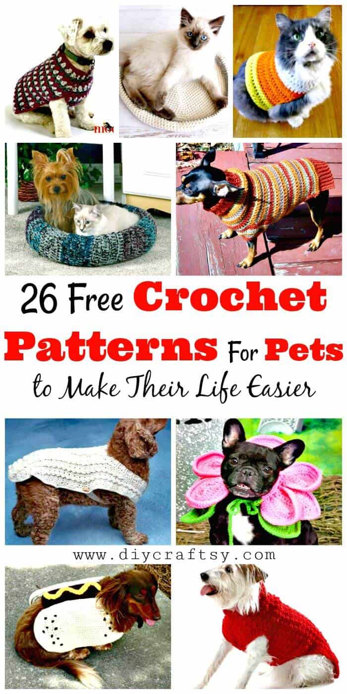 26 patrones de ganchillo gratuitos para mascotas para hacerles la vida más fácil