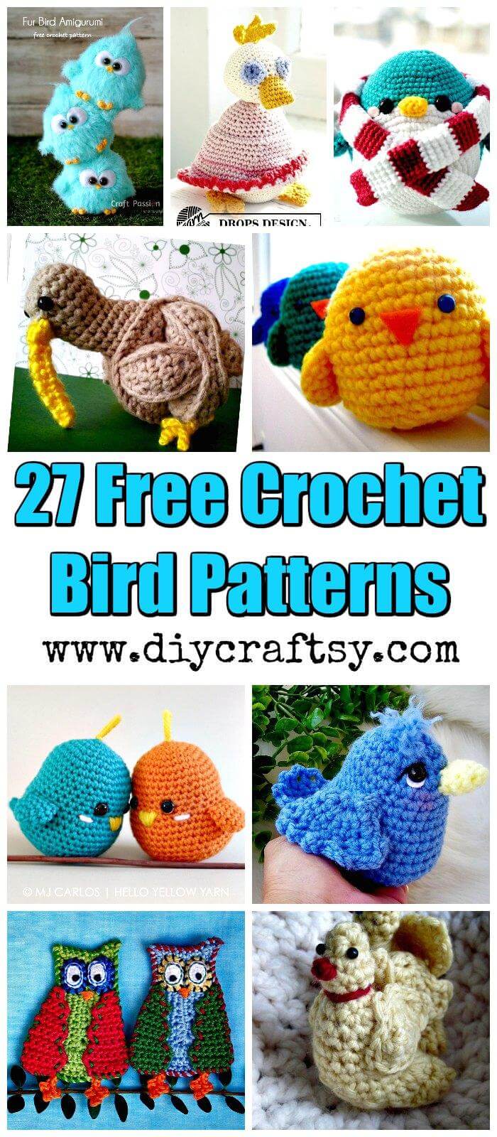 27 patrones de pájaros de ganchillo gratis que te encantarán