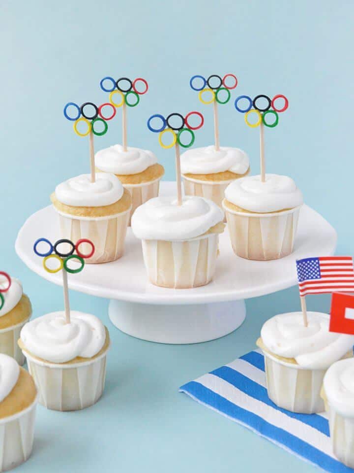 3 adornos para cupcakes de los Juegos Olímpicos