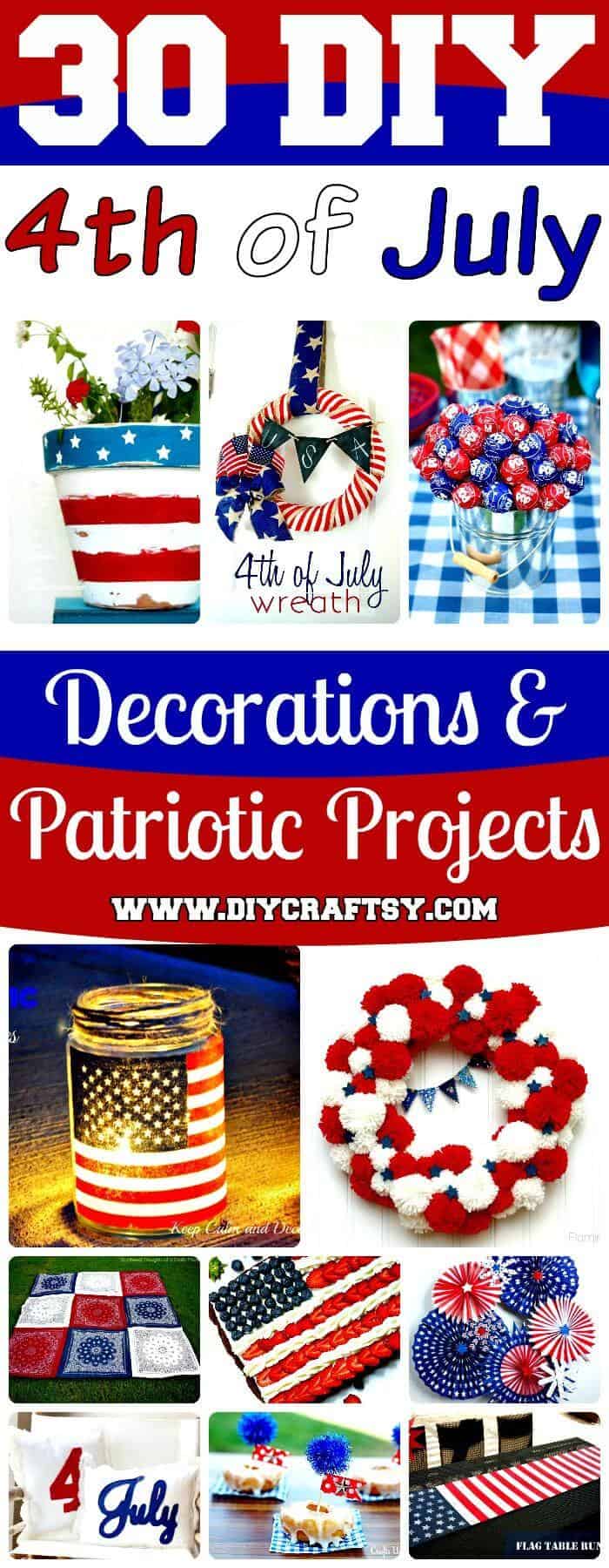 30 decoraciones de bricolaje del 4 de julio: proyectos patrióticos del 4 de julio 2018