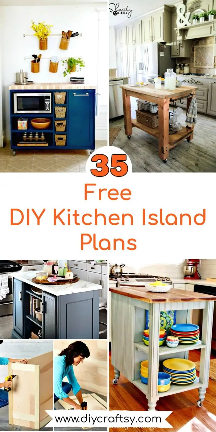 35 planes gratuitos de isla de cocina de bricolaje
