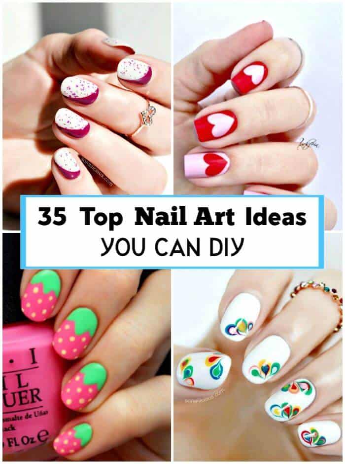 35 mejores ideas de decoración de uñas que puedes hacer tú mismo, diseños de uñas fáciles, proyectos de moda de bricolaje, ideas de manualidades DIY
