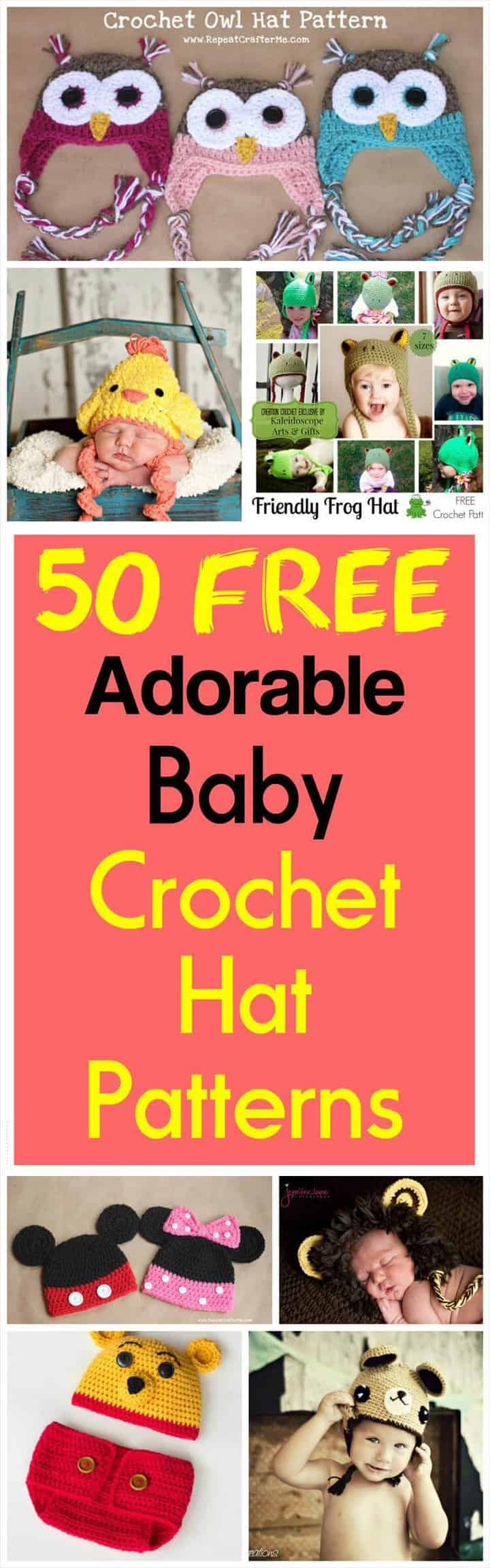 50 patrones de gorro de crochet para bebé adorables gratis