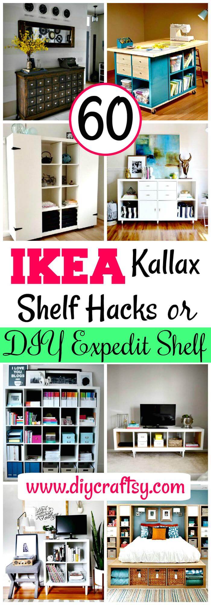 Más de 60 trucos de estantería Kallax de IKEA o estantería Expedit de bricolaje