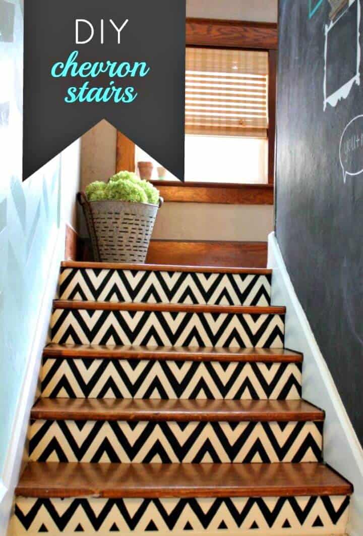 Cómo hacer escaleras Chevron - Ideas de decoración del hogar de bricolaje 