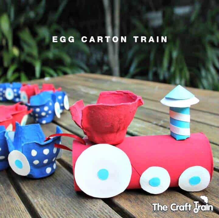 Adorable tren de cartón de huevos de bricolaje para niños 