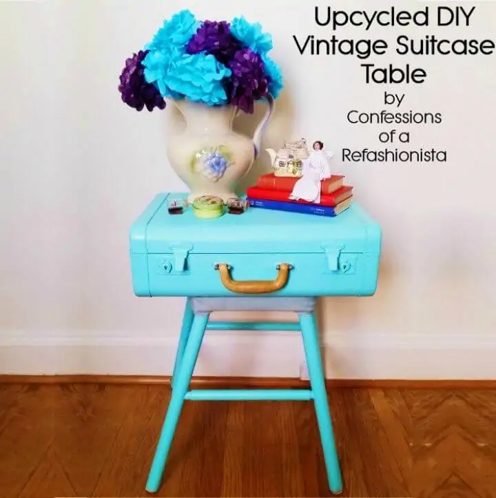 Adorable mesa de maleta vintage DIY
