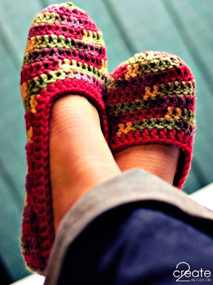 Patrón de zapatilla simple de crochet gratis básico