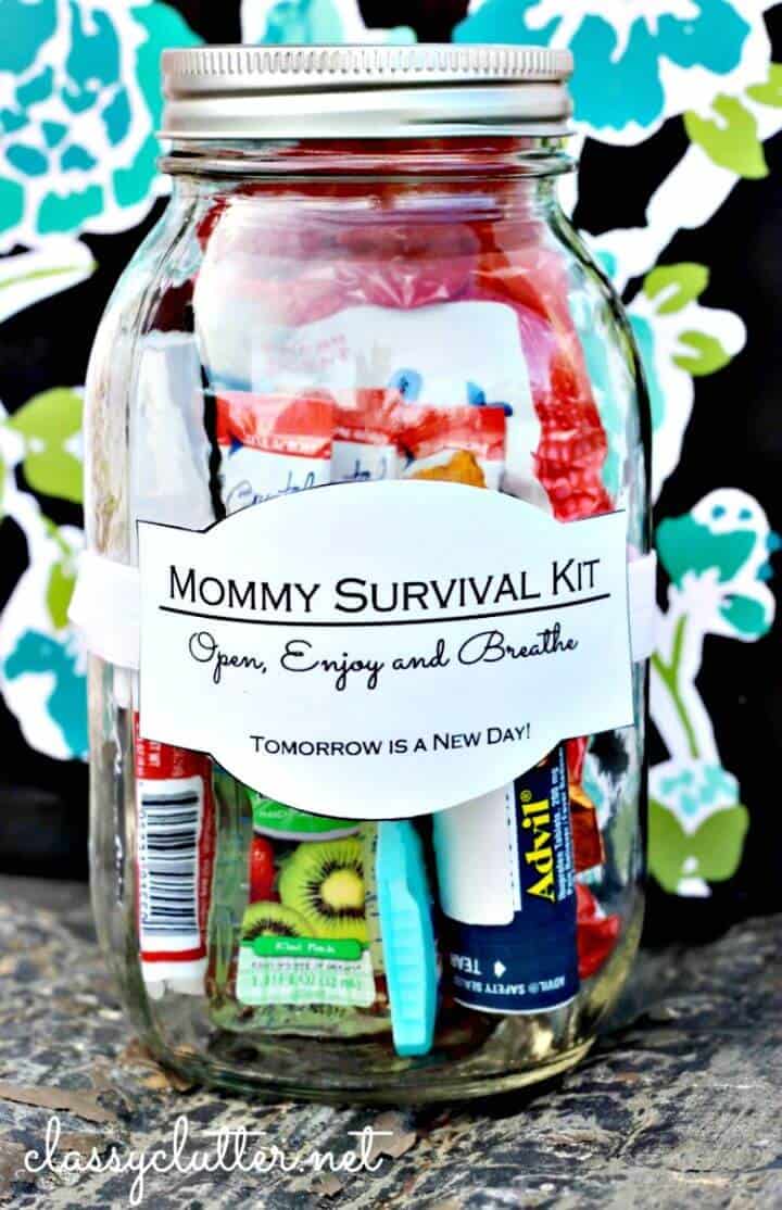 Build Mommy Survival Kit In A Jar - DIY Mothers Day Gifts