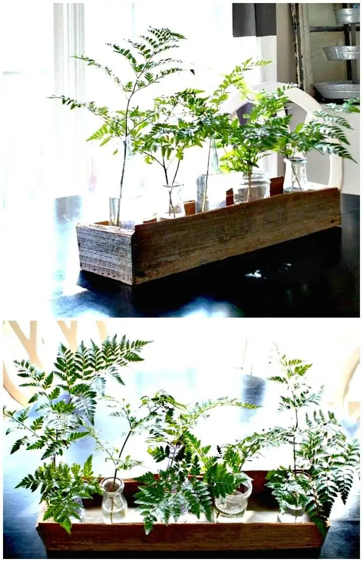 Centro de mesa de madera para jardinera de bricolaje