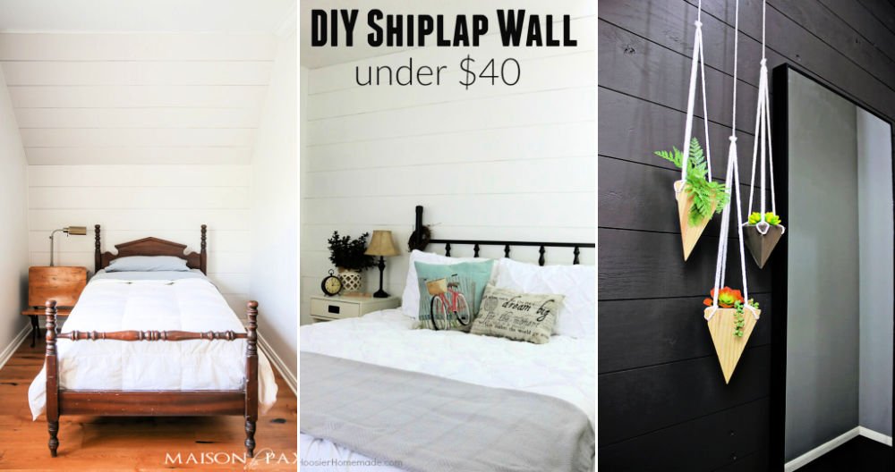 Ideas baratas para paredes de bricolaje Shiplap