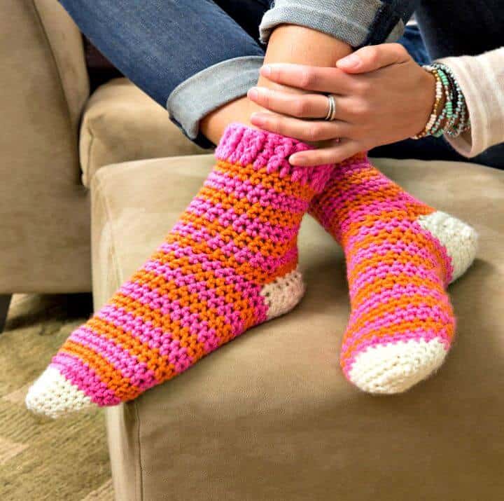 Calcetines de crochet Cozy At Home - Patrón de ganchillo gratis