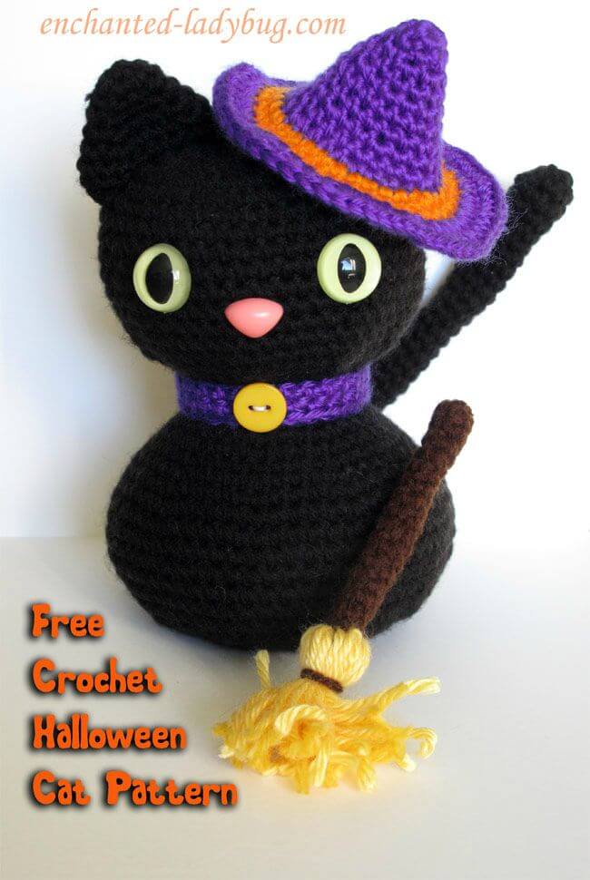 Cómo tejer a crochet Amigurumi Halloween Black Cat Free Pattern