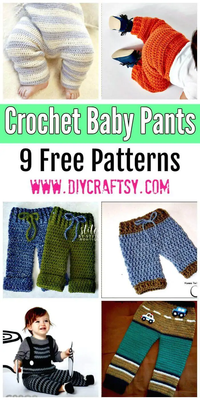 Pantalones de bebé de ganchillo - 9 patrones gratis