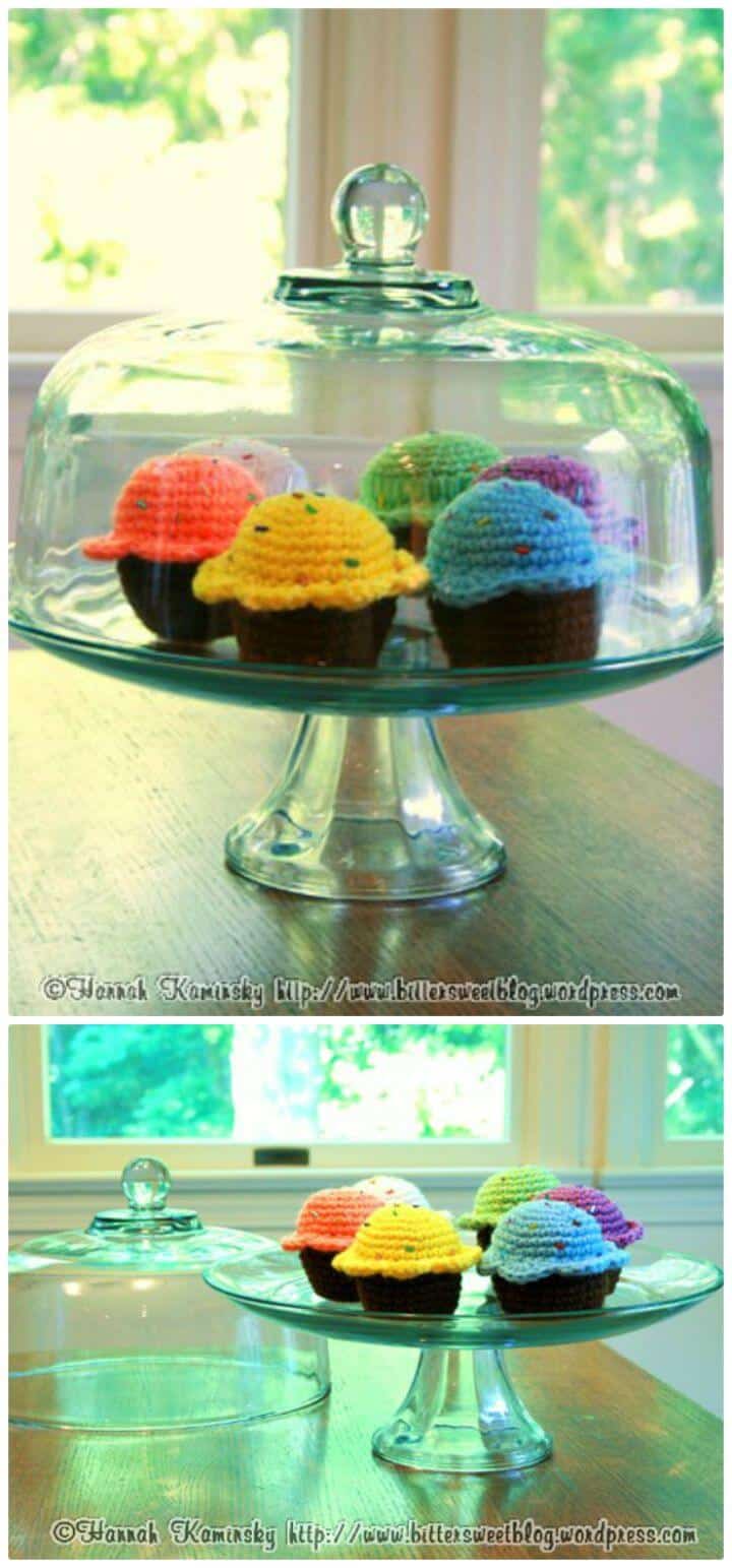 Crochet Bake Me a Cake Cupcakes - Free Valentine Day Pattern