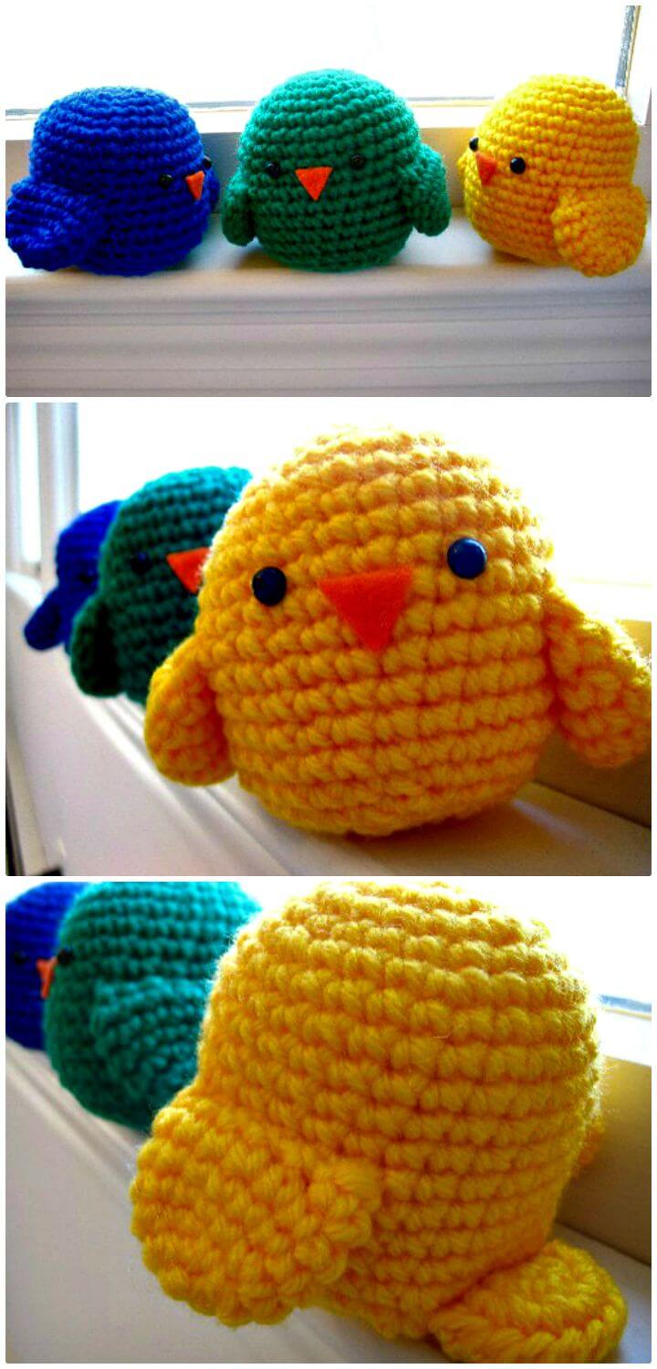 Cómo tejer pájaros de una pluma en crochet - Amigurumi gratis