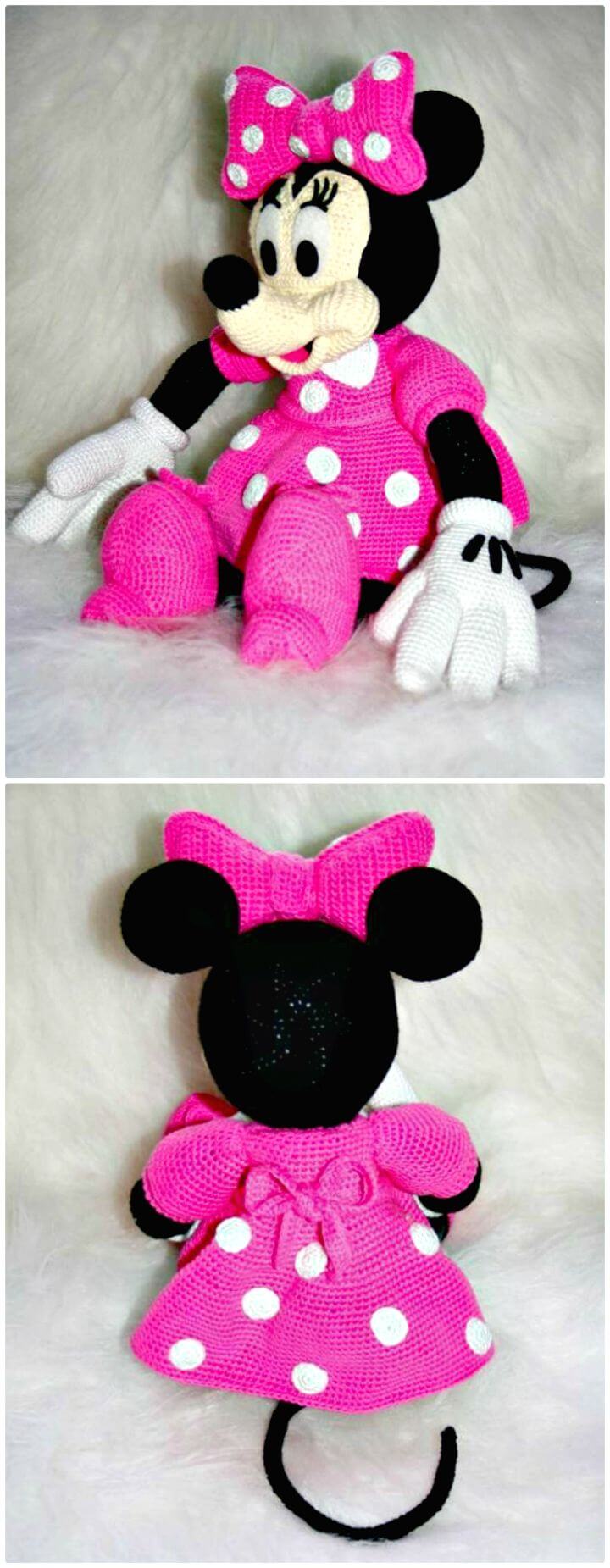 Patrón de amigurumi de Minnie Mouse de Disney de ganchillo gratis