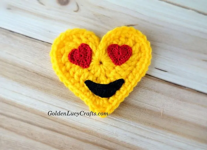 Crochet Eyes Emoji Valentines Heart