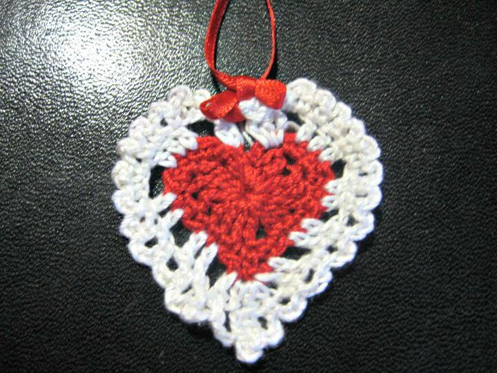 How To Crochet Heart Ornament -Valentine's Day Free Pattern