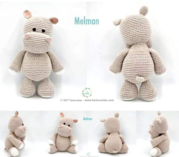 Crochet Hippopotamus Melman Y Su Amigo Pi - Patrón Amigurumi Gratis