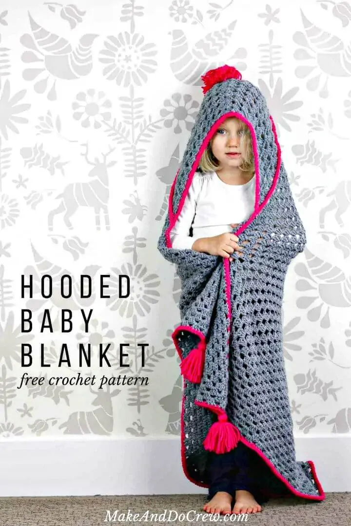 Cómo tejer una manta con capucha para bebé a crochet - Patrón gratuito