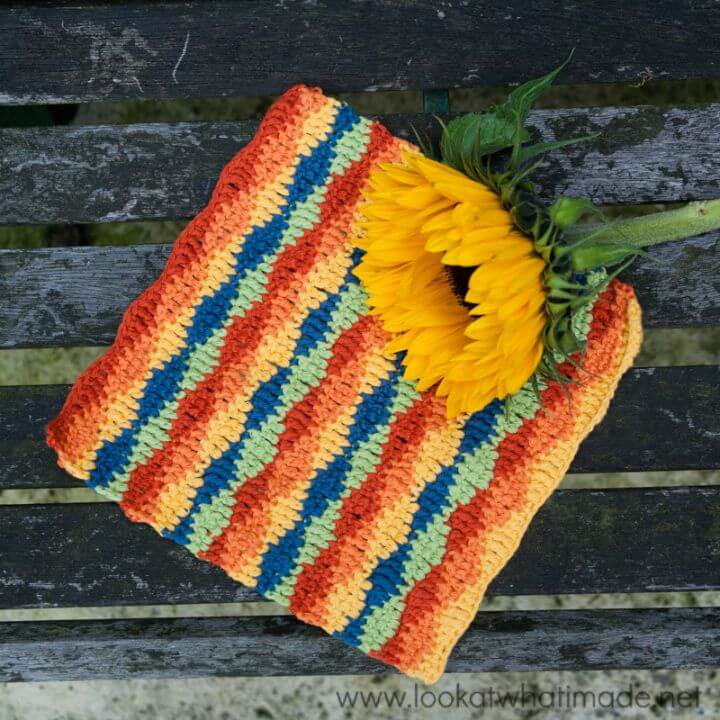 Paño de cocina Crochet Lazy Waves - Patrón gratuito