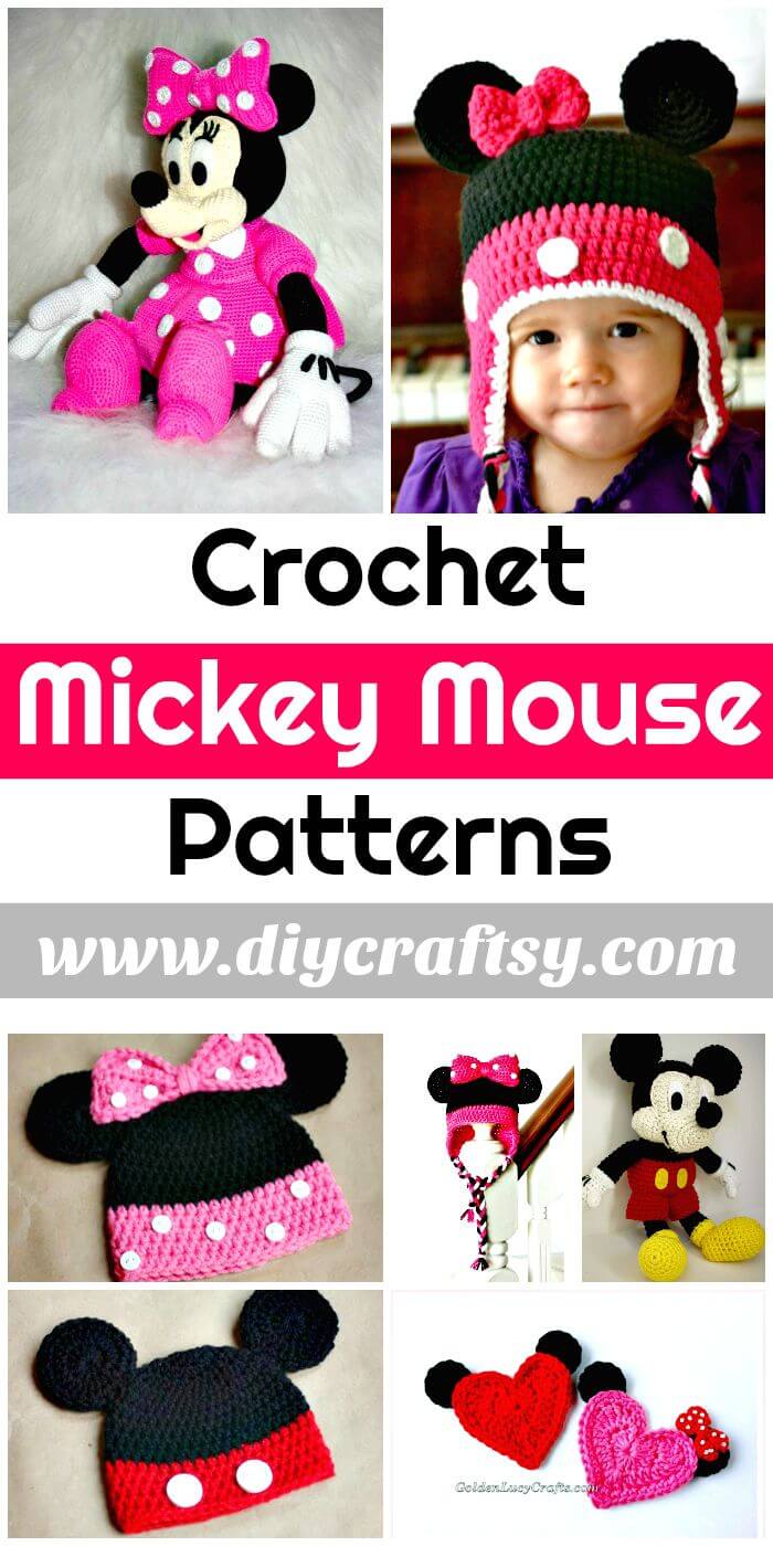 Crochet Mickey Mouse Patrones, Sombrero, Amigurumi