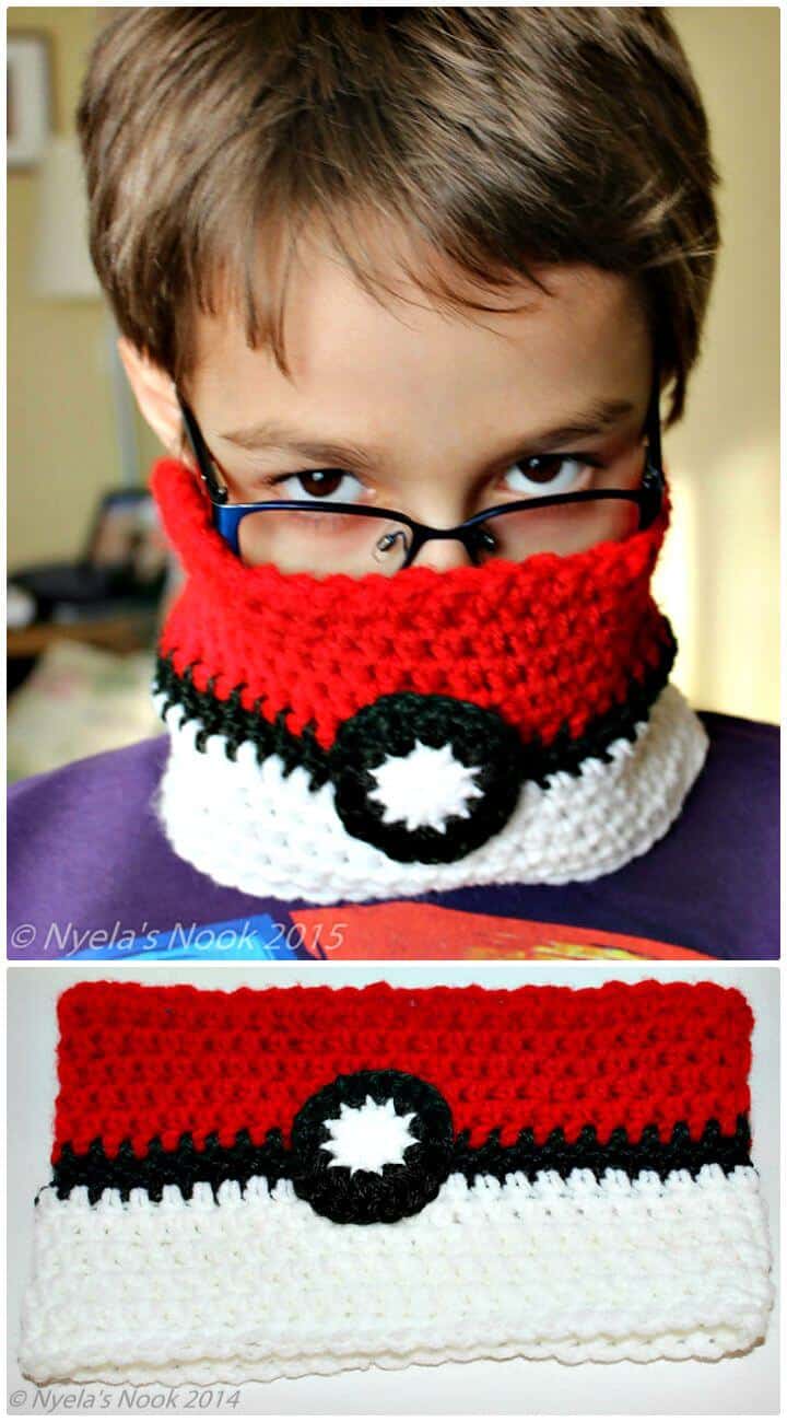 Capucha de crochet para niños de pokemon - patrón gratuito