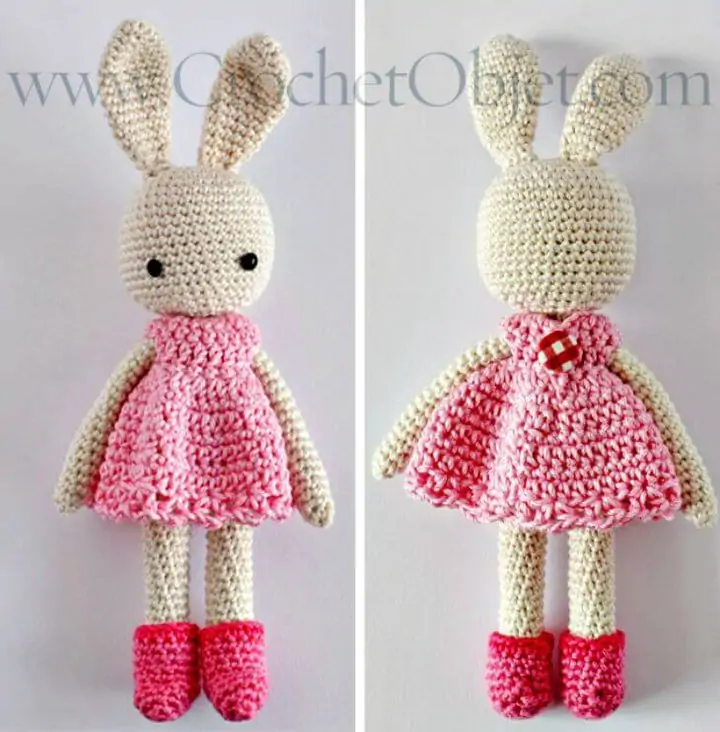 Crochet gratis Pretty In Pink Bunny Dress Pattern