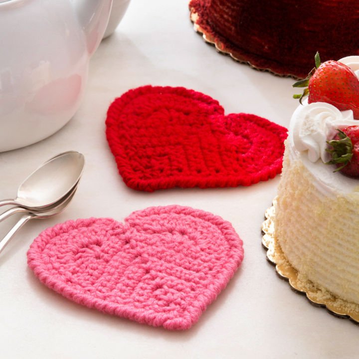 Posavasos Crochet Valentine Heart