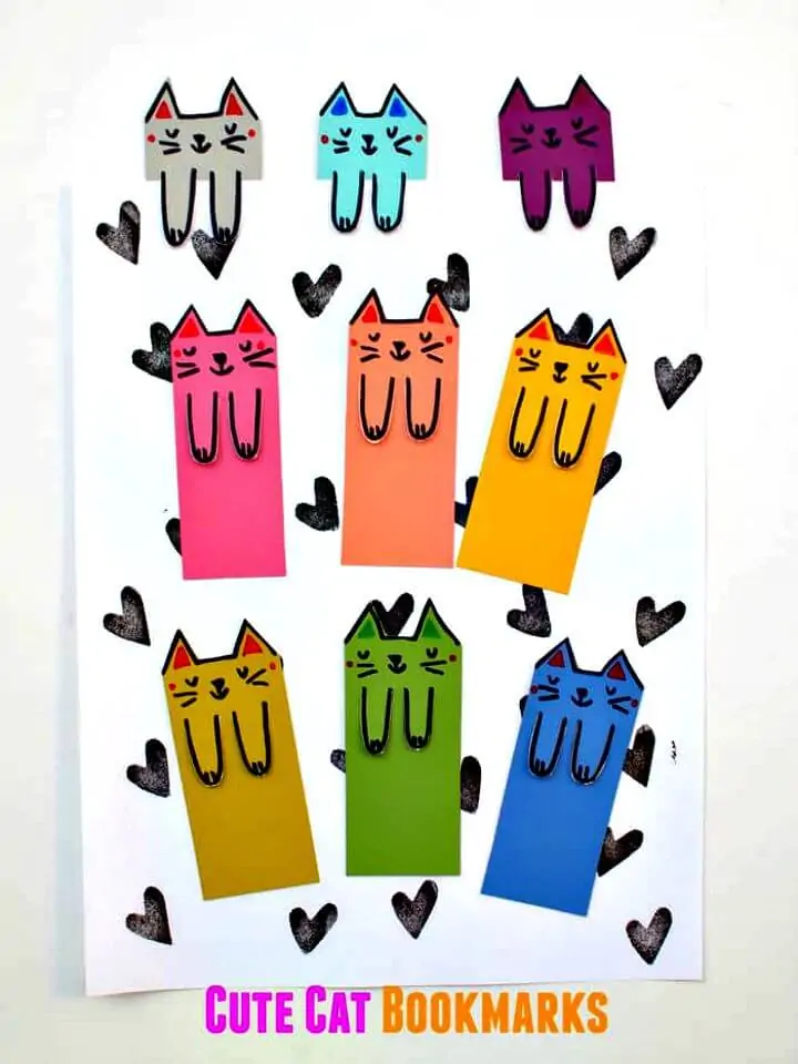 Lindos marcadores de gato DIY de Paint Chips