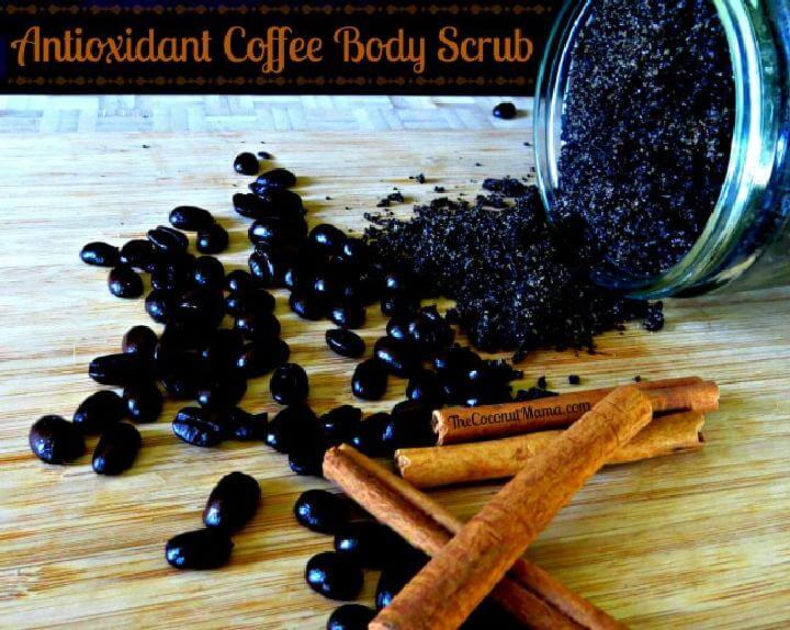 Exfoliante corporal casero de café antioxidante