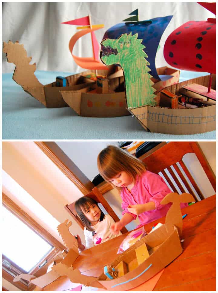 Idea de fiesta de pijamas de barcos de bricolaje para niños