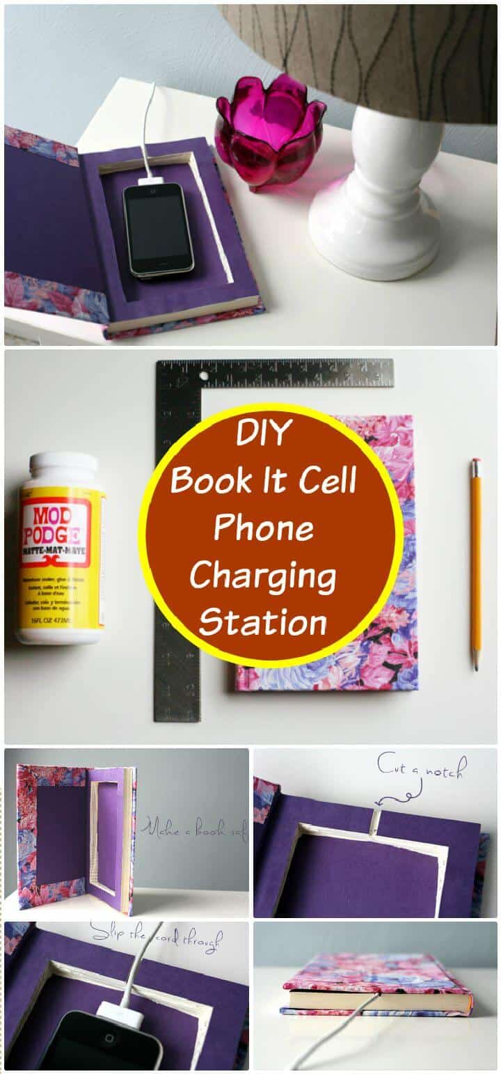 DIY Book It Estación de carga para teléfonos móviles