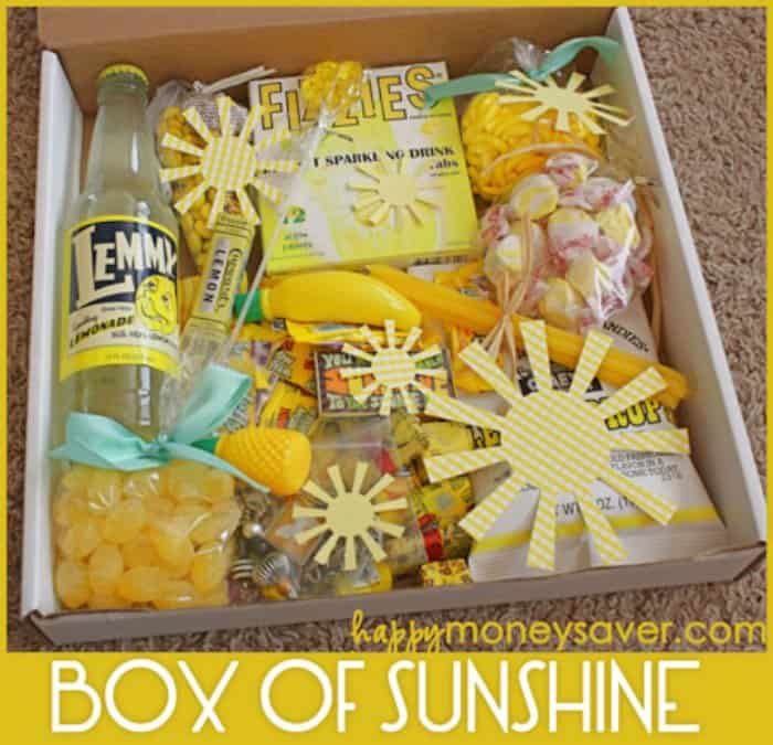 caja fácil de sol como canasta de regalo de comida