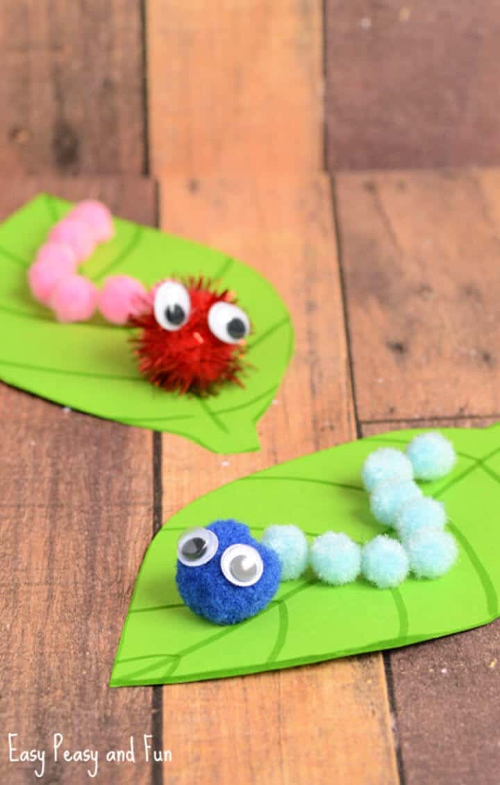 DIY Caterpillar Pom Pom Craft