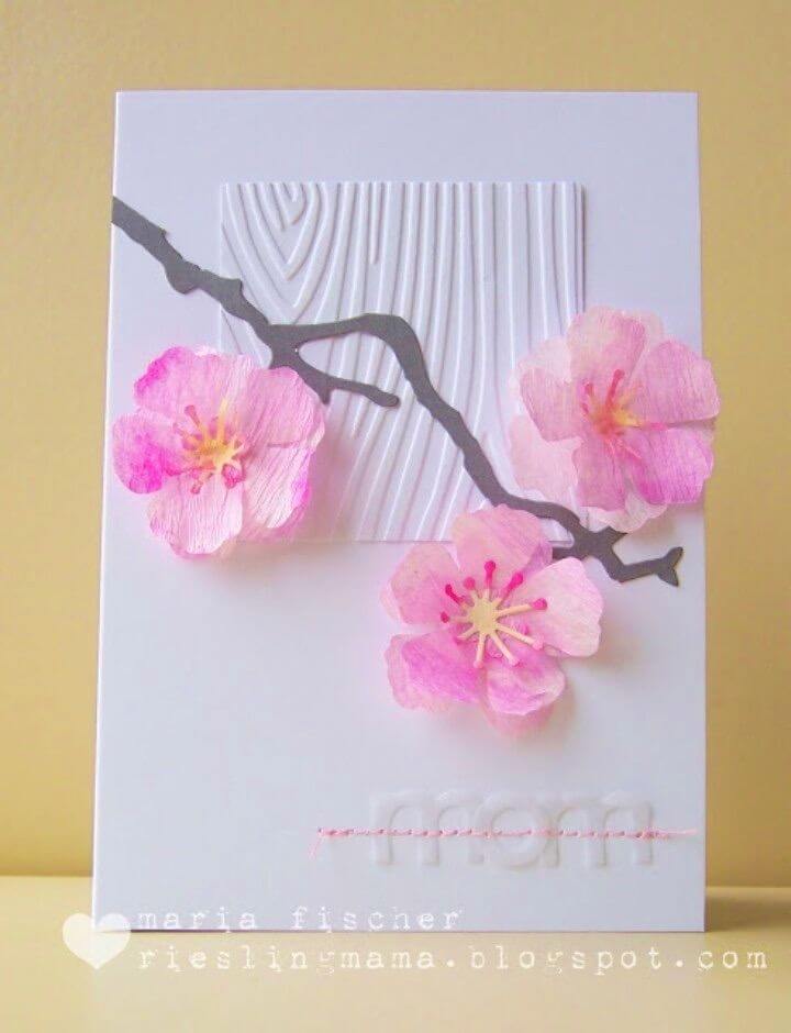 Tarjeta de cumpleaños con flores de cerezo de bricolaje, cómo hacer una tarjeta de cumpleaños