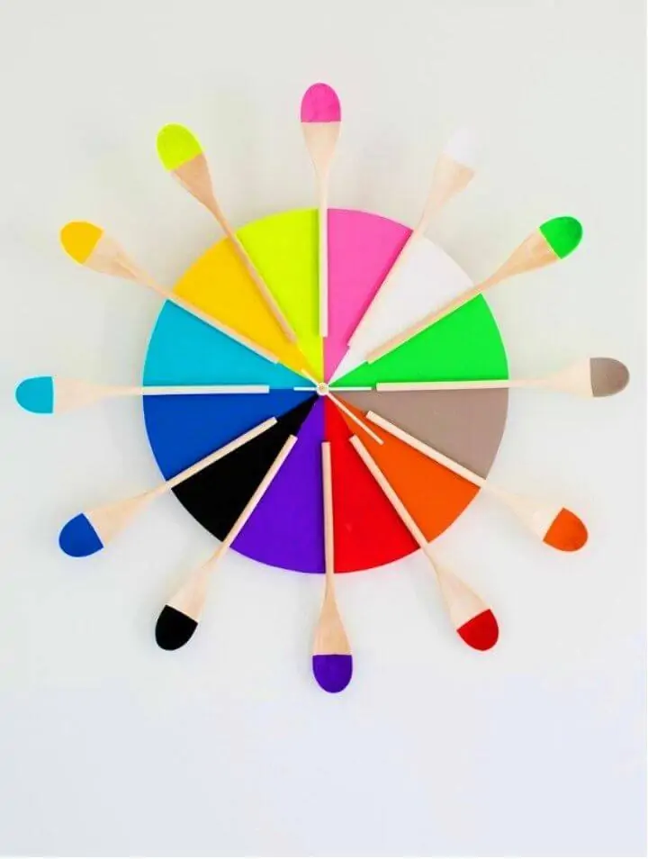 Reloj de cocina colorido de bricolaje
