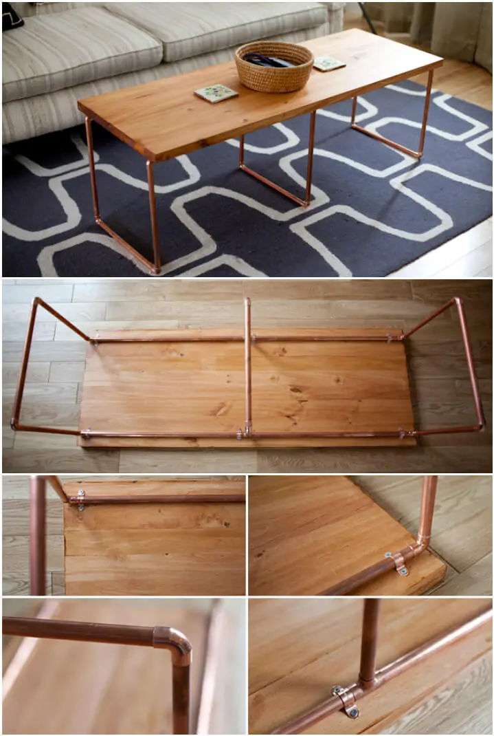 Mesa de centro de losa de madera de bricolaje
