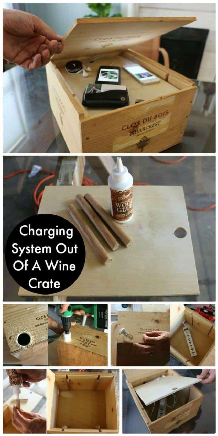 Hazlo tú mismo para crear un sistema de carga con una caja de vino