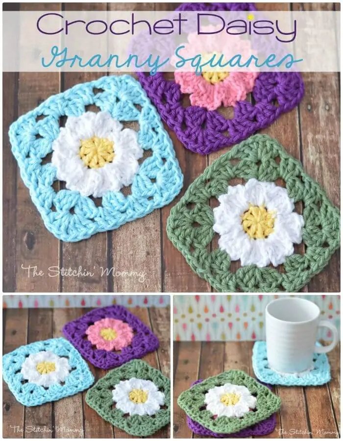 DIY Crochet Daisy Granny Square-Free Crochat Pattern, ¡Cómo tejer una montaña rusa paso a paso!