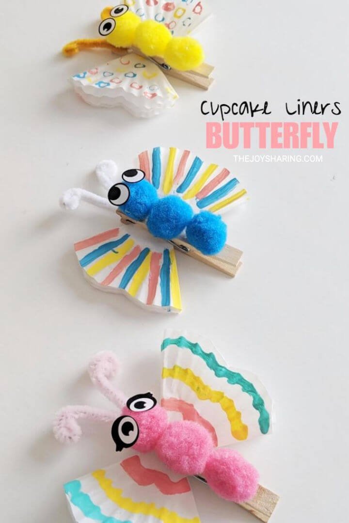 DIY Cupcake Liner Butterfly Craft para niños
