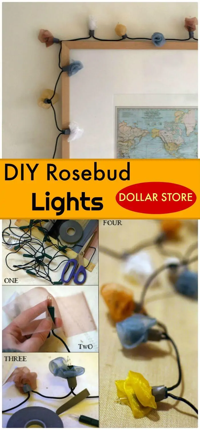 Bricolaje Dollar Store Rosebud Lights - Tutorial gratuito 