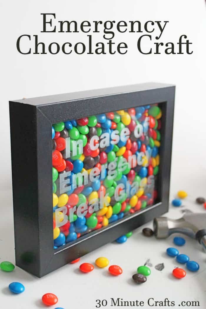 artesanía de regalo de chocolate de emergencia hecha a mano