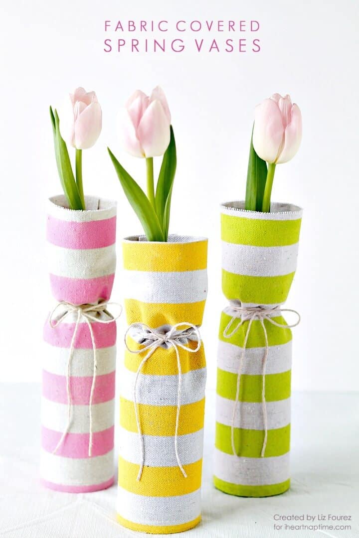 Tutorial fácil de floreros de primavera cubiertos de tela de bricolaje