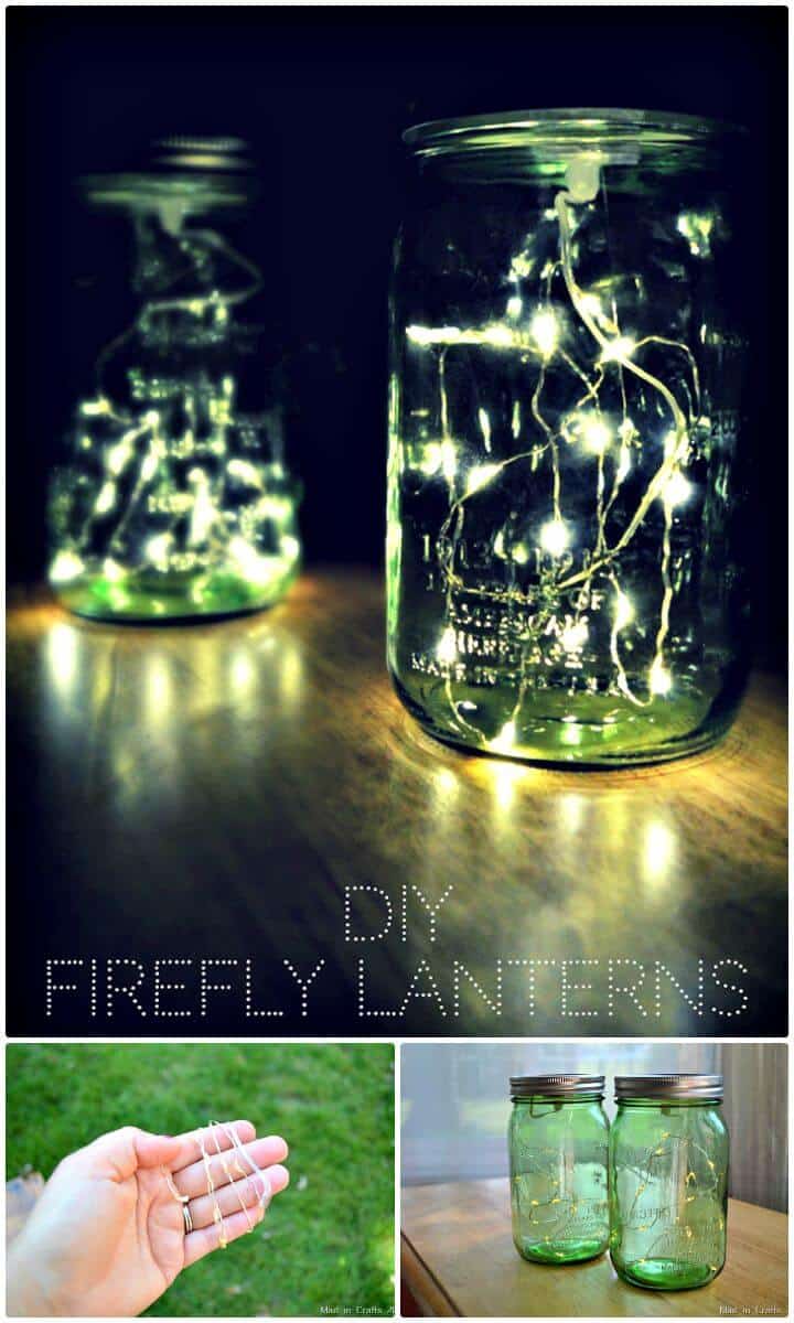 Luces fáciles de bricolaje Firefly Mason Jar - Tutorial gratuito